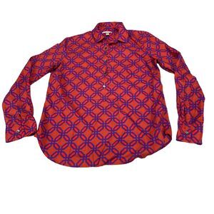 J.CREW Shirt Women's Size 4  Geometric Cotton Collared Button Down